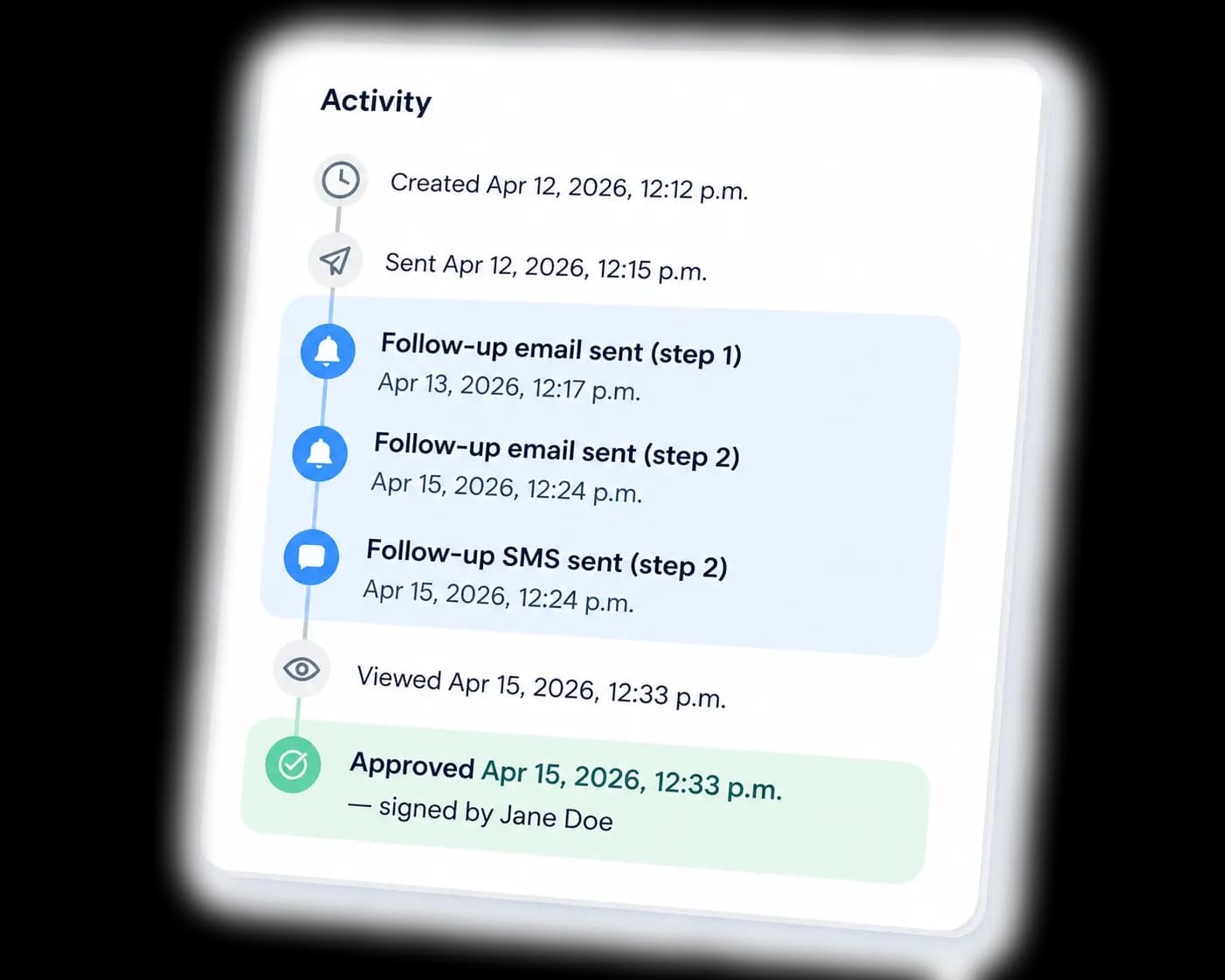QuoteQuick dashboard showing recent quote and invoice activity